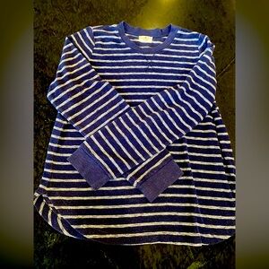 Marine Layer Women’s Terry Out Saddle crew— striped long-sleeved terry shirt